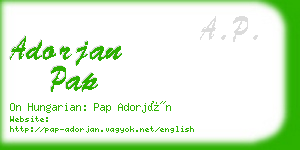 adorjan pap business card